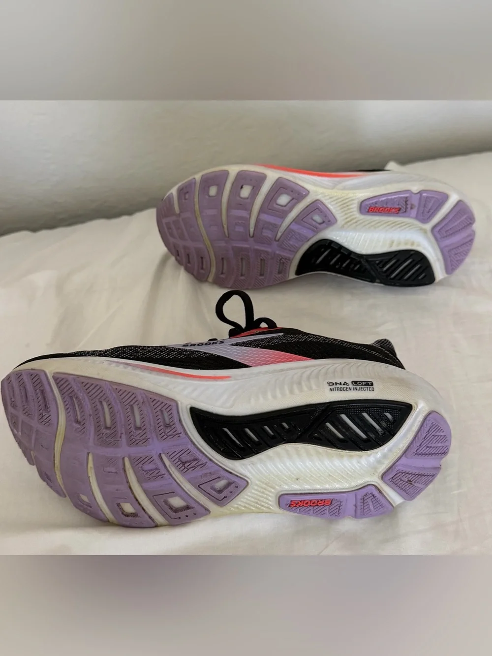 Brooks Black Running Shoes with Coral Accents